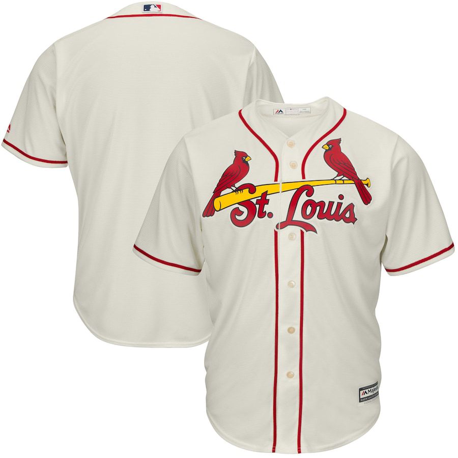 Mens St. Louis Cardinals Majestic Cream Alternate Cool Base Team MLB Jerseys